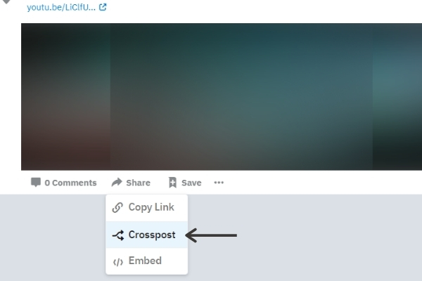 How do you crosspost on Reddit?