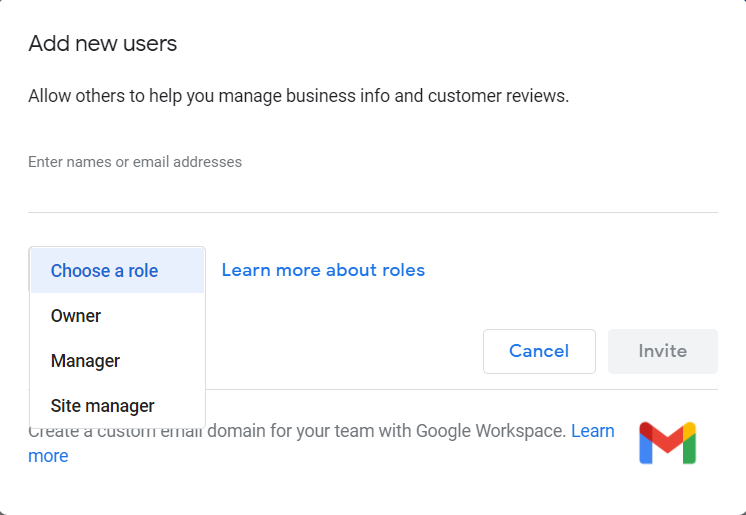 How to add a user to Google My Business