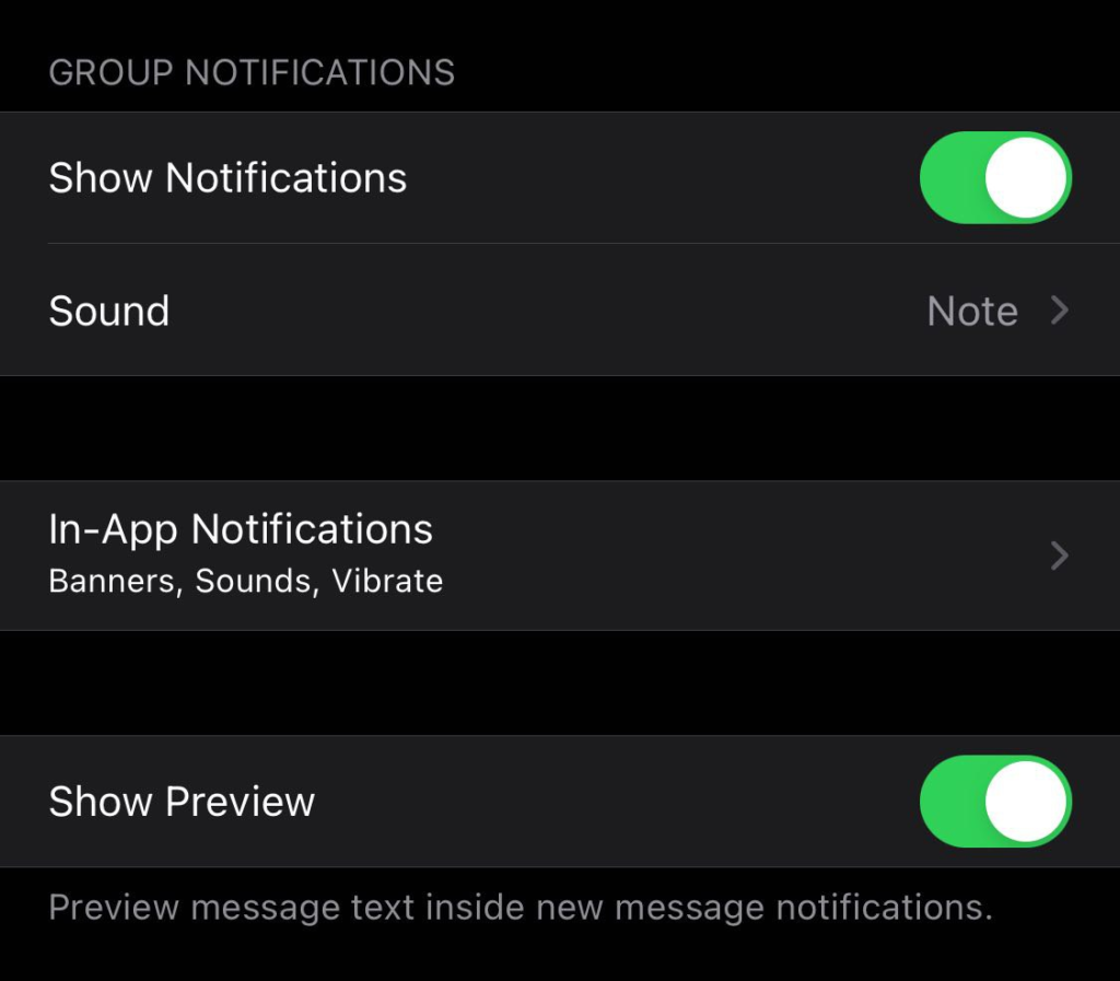 Disable WhatsApp notifications on iPhone