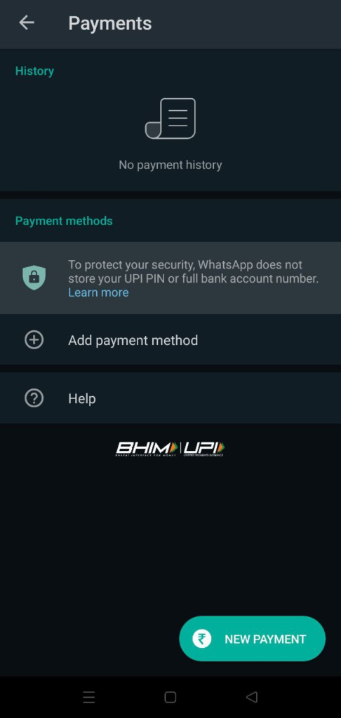 Whatsapp Payment Option