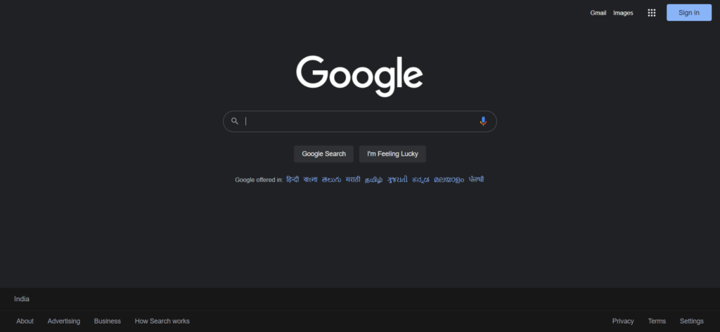 enable Dark Mode in Google Search