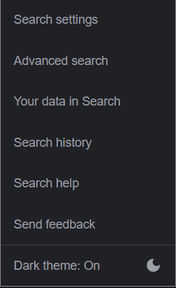 enable Dark Mode in Google Search