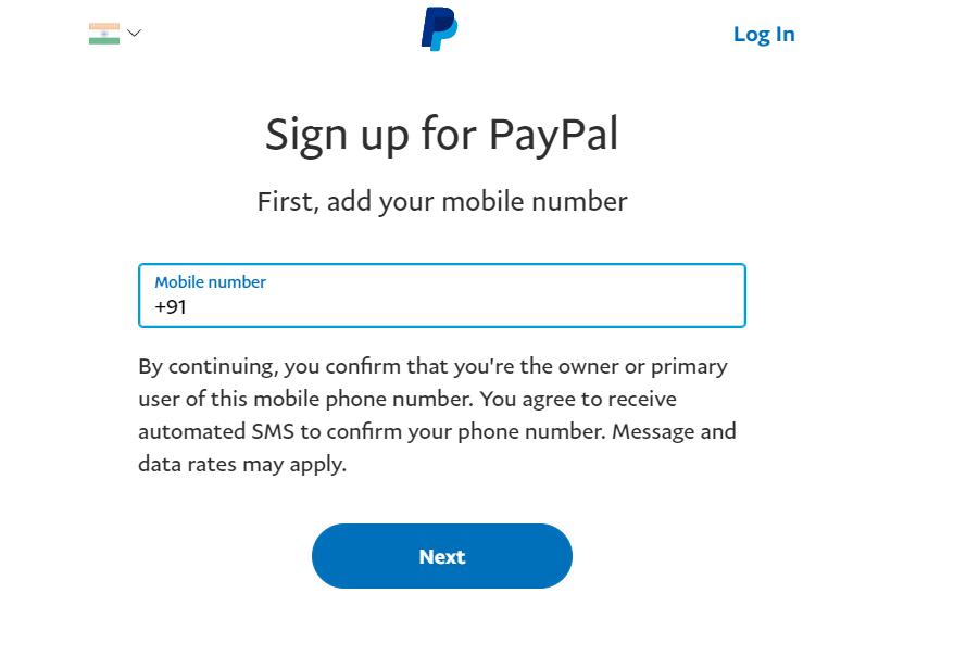 How to open PayPal account in India