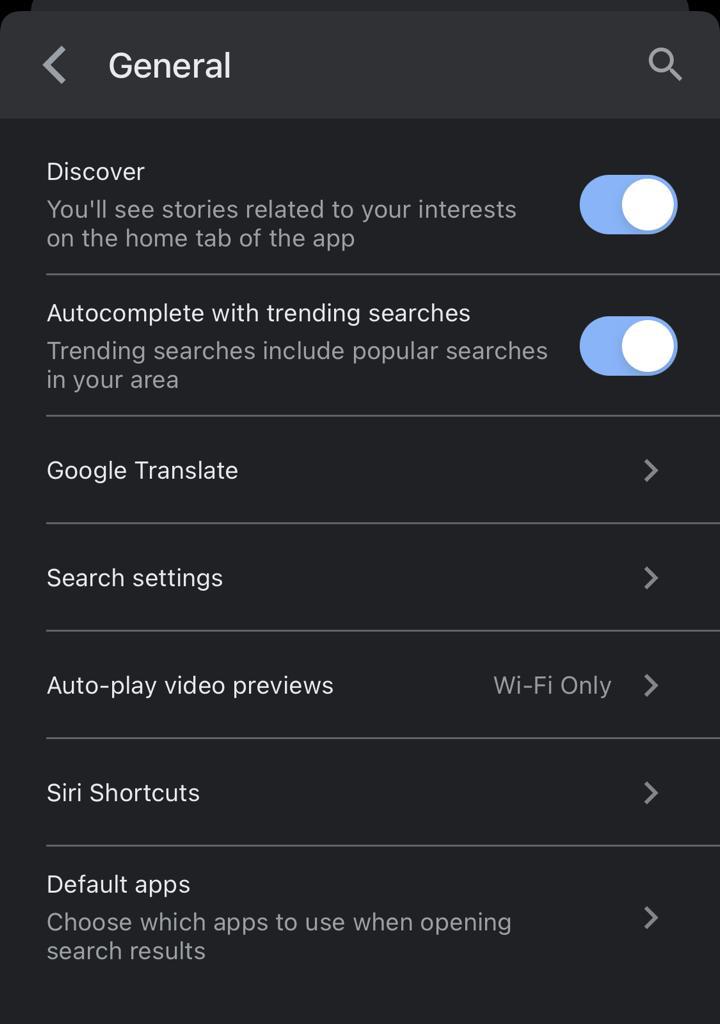turn off google stories on iPhone