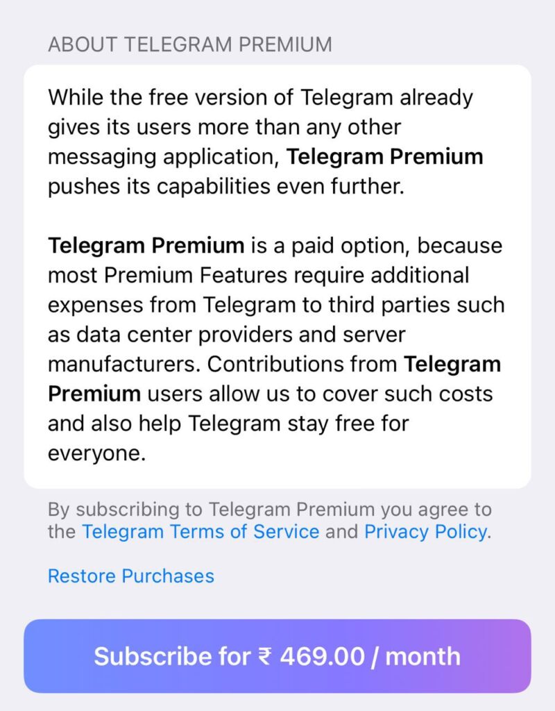 telegram premium