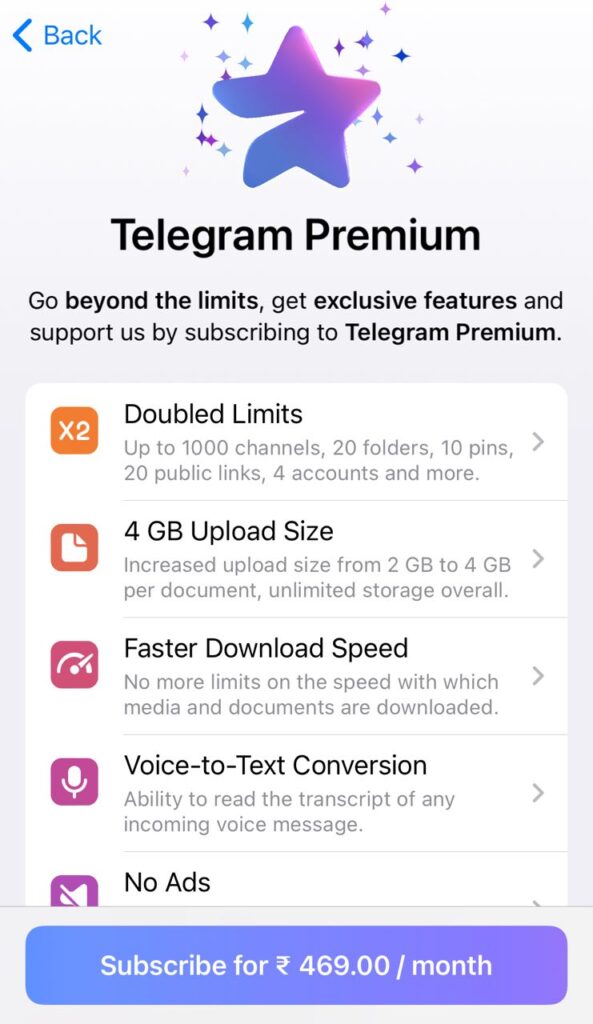 telegram premium