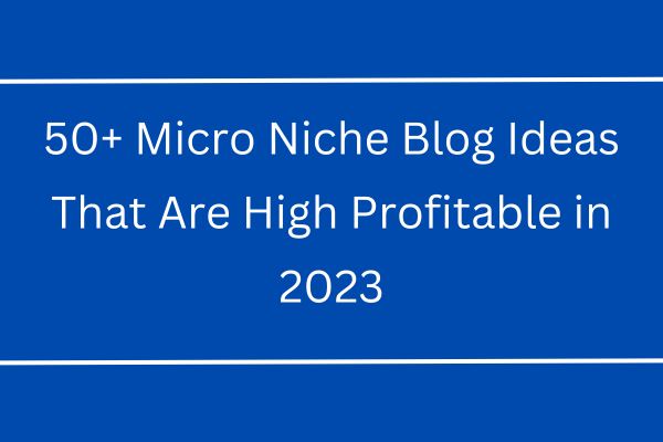 50+ Micro Niche Blog Ideas That Are High Profitable in 2023